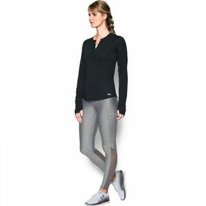Under Armour Women's Black Fly By Long Sleeve 1/2 Zip Running Top size XL